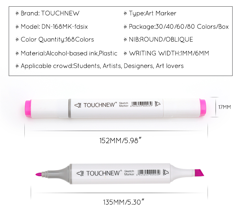 TouchNew Sketch Markers 80 Color Animation Design Set