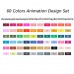 Touch Five Marker 60 Pen Animation Design Colors Set