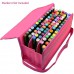 80 Holders Marker Pen Case, Extendable and Foldable Velcro Oxford Organizer with Carrying Handle