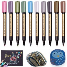 STA 10 Colors Metallic Painting Pens Art Marker Set